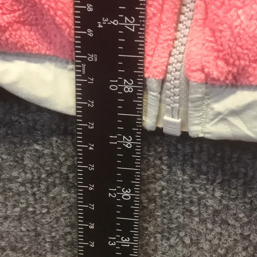 The North Face Denali Jacket Girls L Pink Grey Excellent Fleece Colorblock